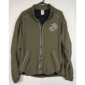 USMC Men's Marines Running Jacket Full Zip Reflective Coat Size Small Regular